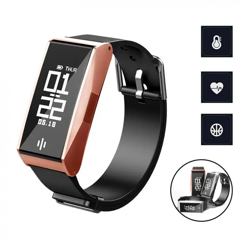 

Waterproof Sports Bracelet Band Bluetooth Android IOS Zinc Alloy Frame Smart Watch Wristband with Green Light Sensor Detection