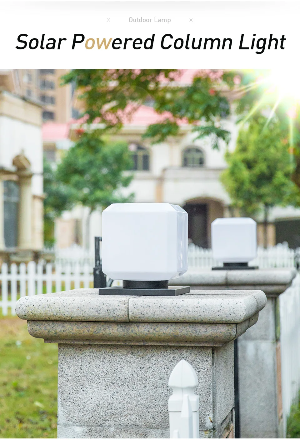 Lâmpada ao ar Movido a Energia Iluminação de Segurança à Prova Água para o Pátio Coluna Livre Solar Jardim Luzes Decorativas Pilar Post Cap Lamp d' Villa 4 Energia Solar Jardim Luzes Decorativas Pilar Post