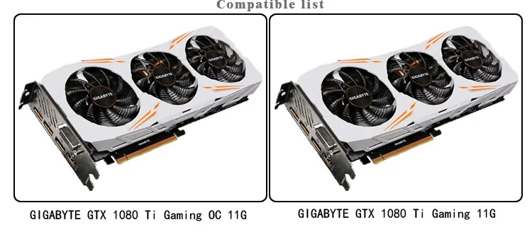 BYKSKI водного блока использовать для GIGABYTE GTX1080Ti-Gaming-OC-11G/GTX1080TI-GAMING-11G/GV-N108TTURBO-11GD полное покрытие медный блок