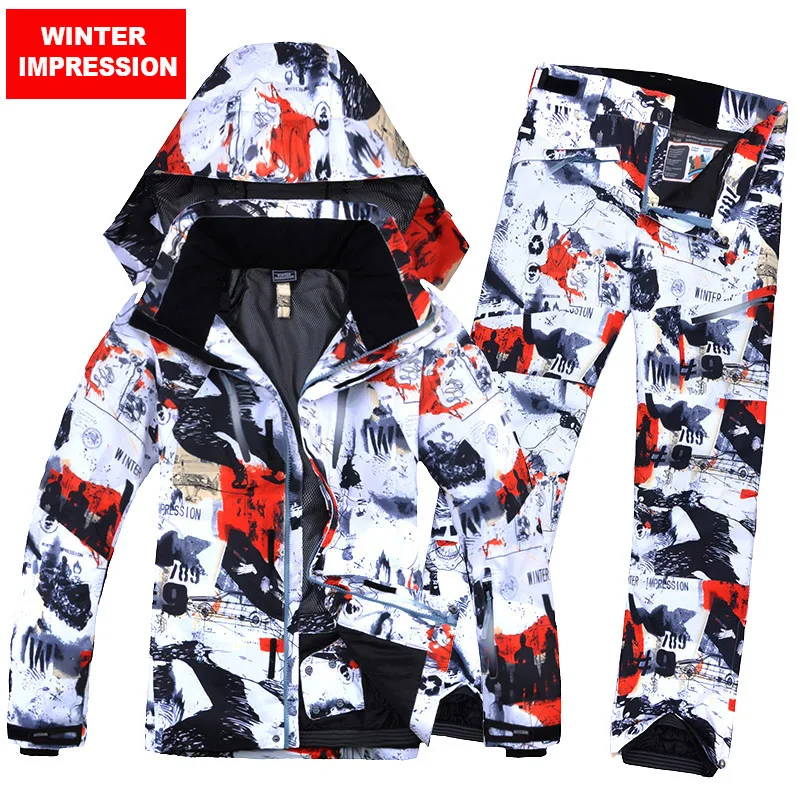 Winter Impression NEW Men Ski Suit Super Warm Clothing Skiing Snowboard Jacket+Pants Suit Windproof Waterproof Winter Wear Winter Impression NEW Men Ski Suit Super Warm Clothing Skiing Snowboard Jacket+Pants Suit Windproof Waterproof Winter Wear