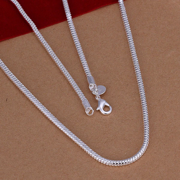 

Men jewelry 24'' 3mm 925 sterling silver long necklace snake chains n192 gift pouches free