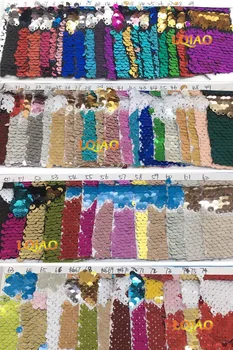 

Customized-Wholesale 100 Yards mermaid reversible Sparkly color Changeable Sheet Sequin Fabric For Clothes/Part Cushion Decor