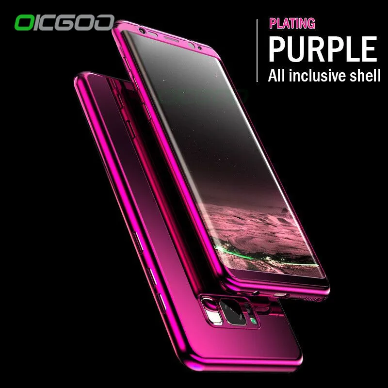 

OICGOO Luxury 360 Degree Protection Case For Samsung Galaxy S7 Edge Note 8 Plating Mirror Phone Cover For Samsung S8 Plus Case