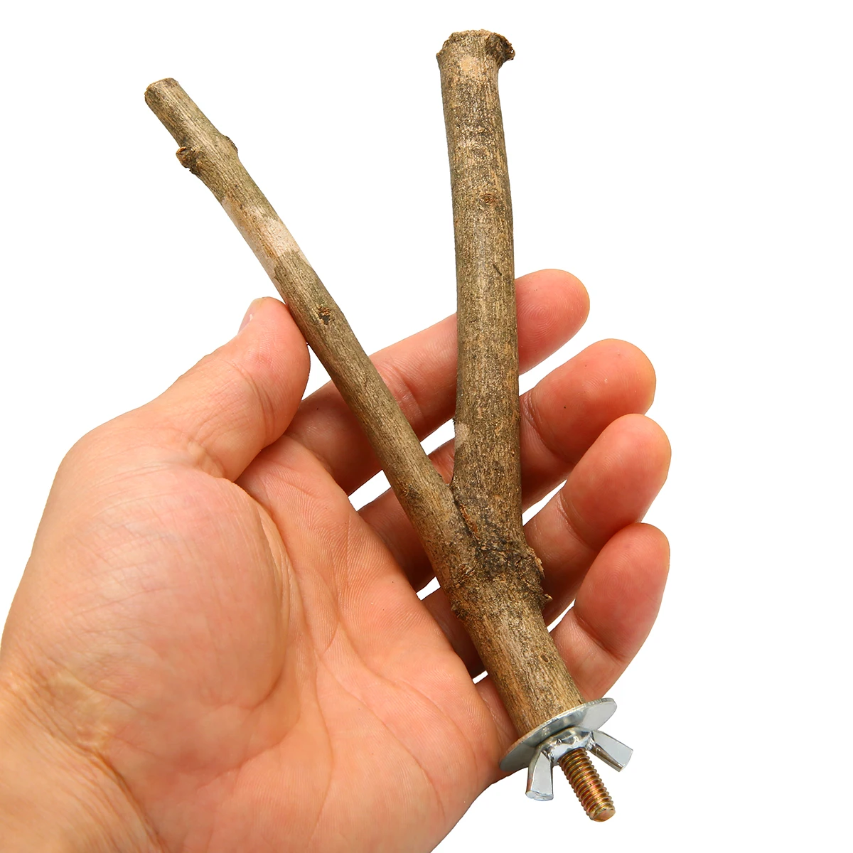15cm Length Pet Y Shape Branch Perches Parrot Raw Wood Stand Rack Toy For Bird Cage