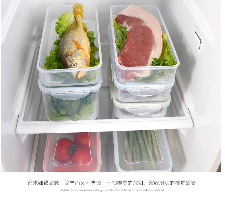 Приготовление еды контейнер-холодильник OrganizerDrain Drying Crisper Tiffin Box Контейнер для хранения еды Bento Lunch Box