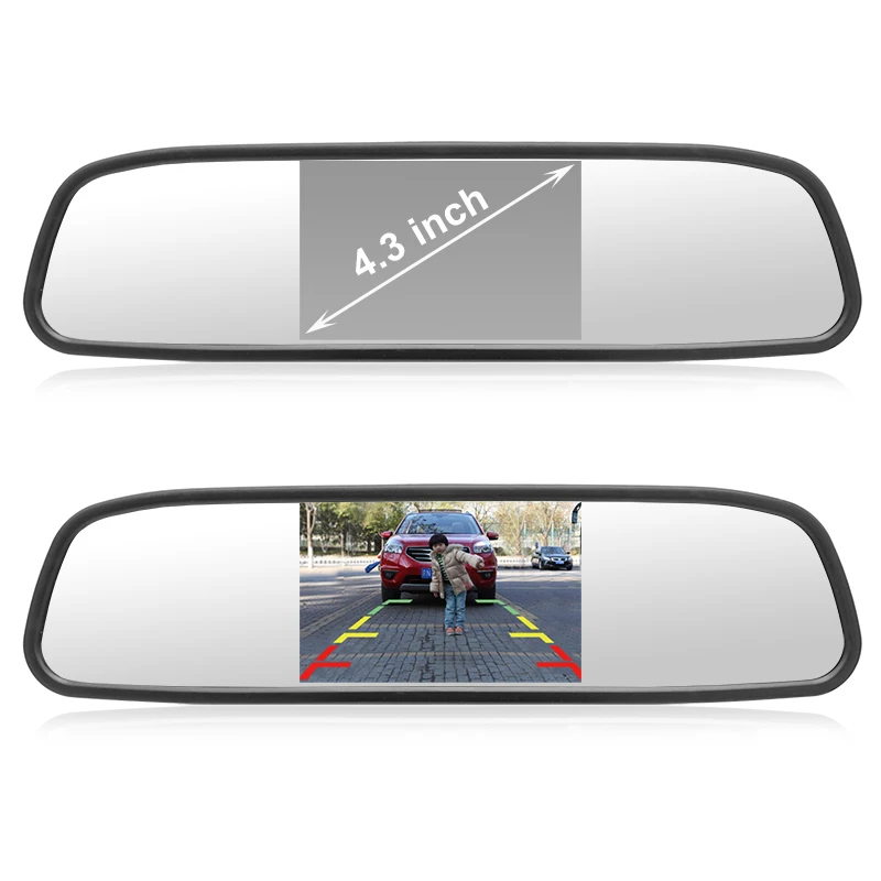 GreenYi 4,3 дюймов TFT lcd Зеркало заднего вида для камеры заднего вида CCD Видео Авто помощь при парковке Реверсивный автомобиль-Стайлинг