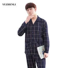Yuzhenli Новая Осенняя Толстая мужская пижама, хлопковый Халат, Клетчатая Мужская пижама, зимняя Пижама, большие размеры L-XXXL