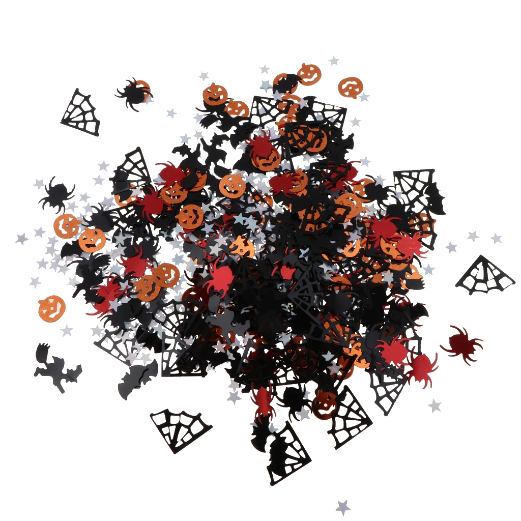 Halloween Party Confetti Sprinkles Metallic Pumpkin Spiders Confetti Decoration for Party Festival Birthday Party Celebration