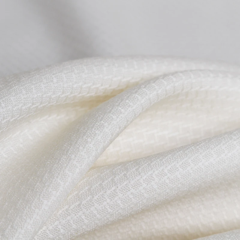 Перламутровый шелк Сделано в Японии жаккард твид шерсть белый цвет шерсть материалы осеннее платье DIY Одежда ткани