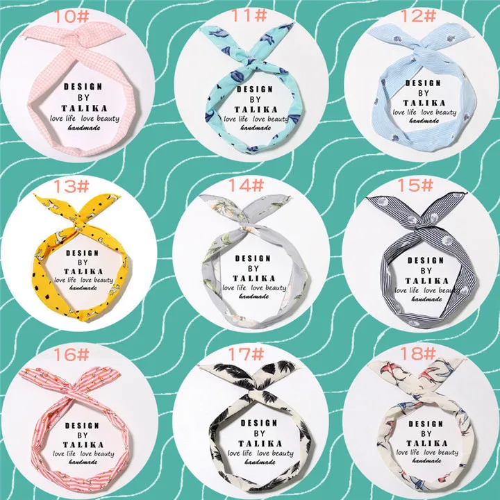 4 Metal Wire Scarf Headband Headwear Women Rabbit Ear Hairband Fabric Hairwrap Tie Head Band Bowknot Hair Accessories For Women 30