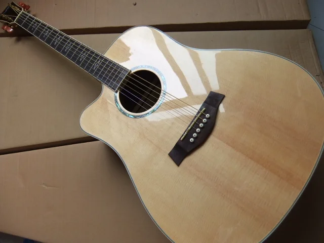 

Wholesale New Left Handed T@ylor 510E 810e Acoustic Electric Guitar In Natural Top Quality 100728