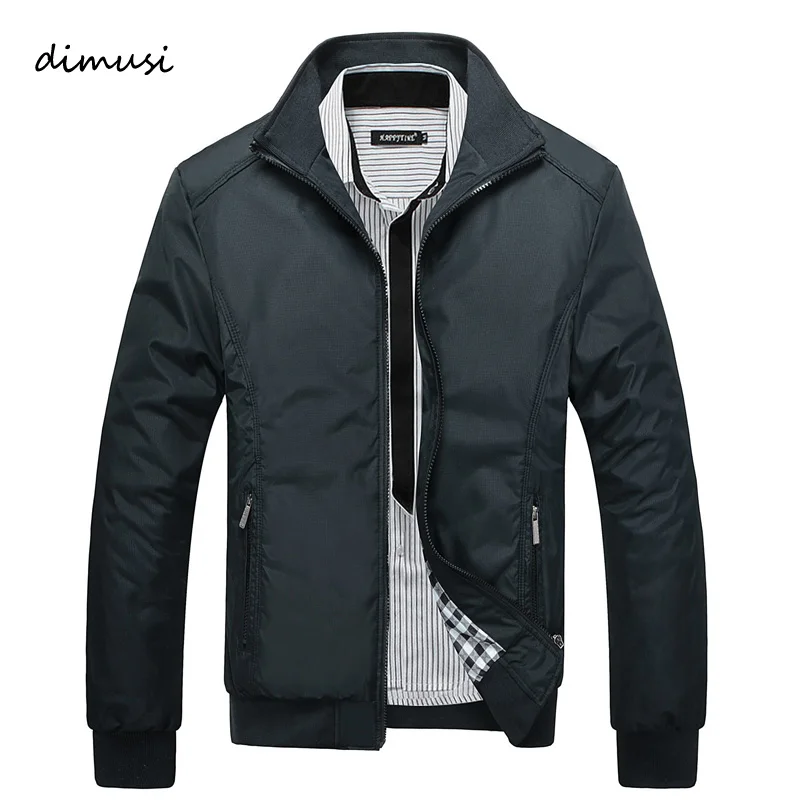

DIMUSI Spring Autumn Men's Jacket Male Overcoat Casual Solid Thin Jacket Slim Fit Stand Collar Zipper Men Jackets Coat 5XL,YA684