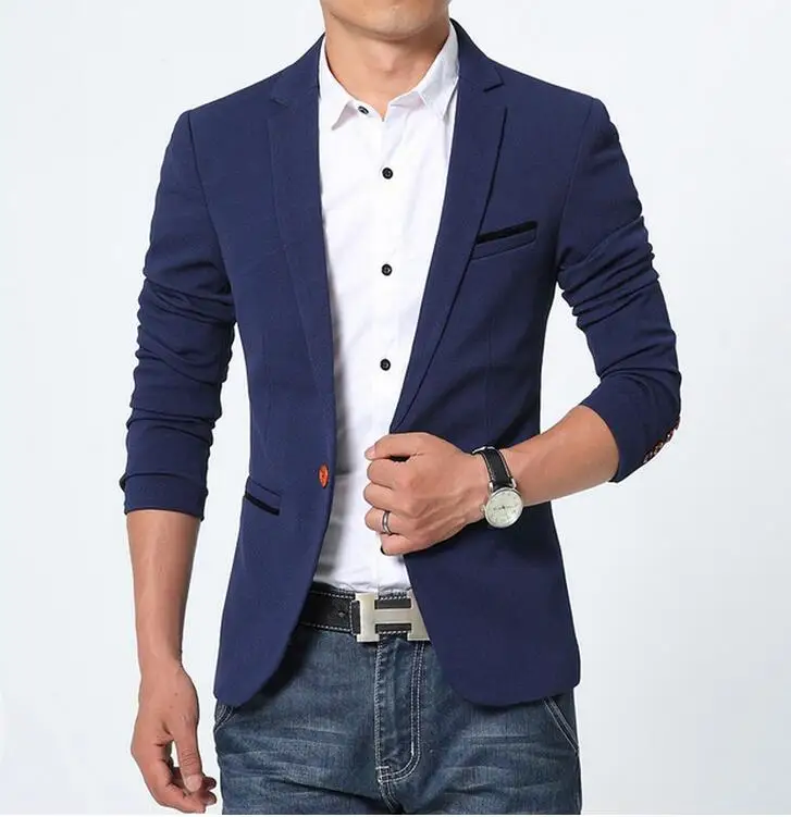 2018 New Arrival Luxury Men Blazer New Spring Fashion Brand High Quality Cotton Slim Fit Men Suit Terno Masculino Blazers Men