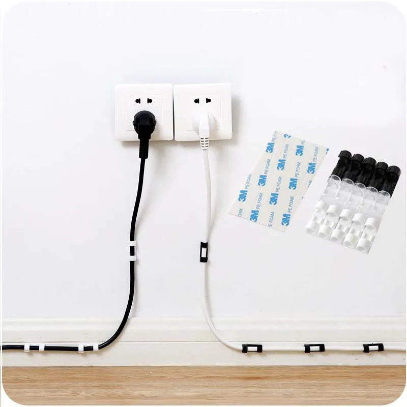 

20Pcs Self-Adhesive Wire Organizer Fixed Clamp Clamp Network Cable Storage Clips Organizer Data Cable Fixer Finishing Tools