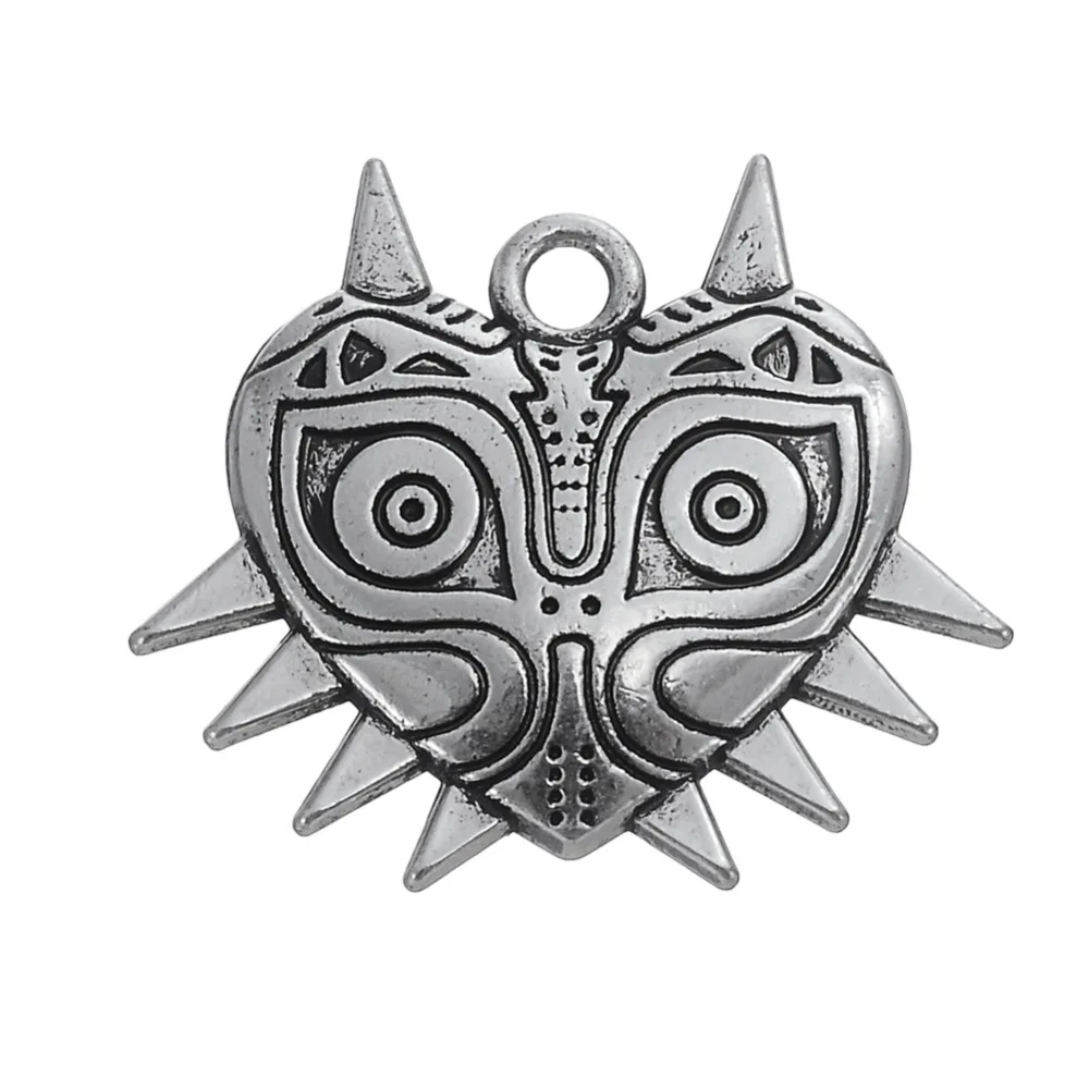 

my shape Tinetan Vintage Style Majora Mask The Legend of Zelda Pendant Charms Fit Necklace Wiccan Jewelry Wholesale 5pcs