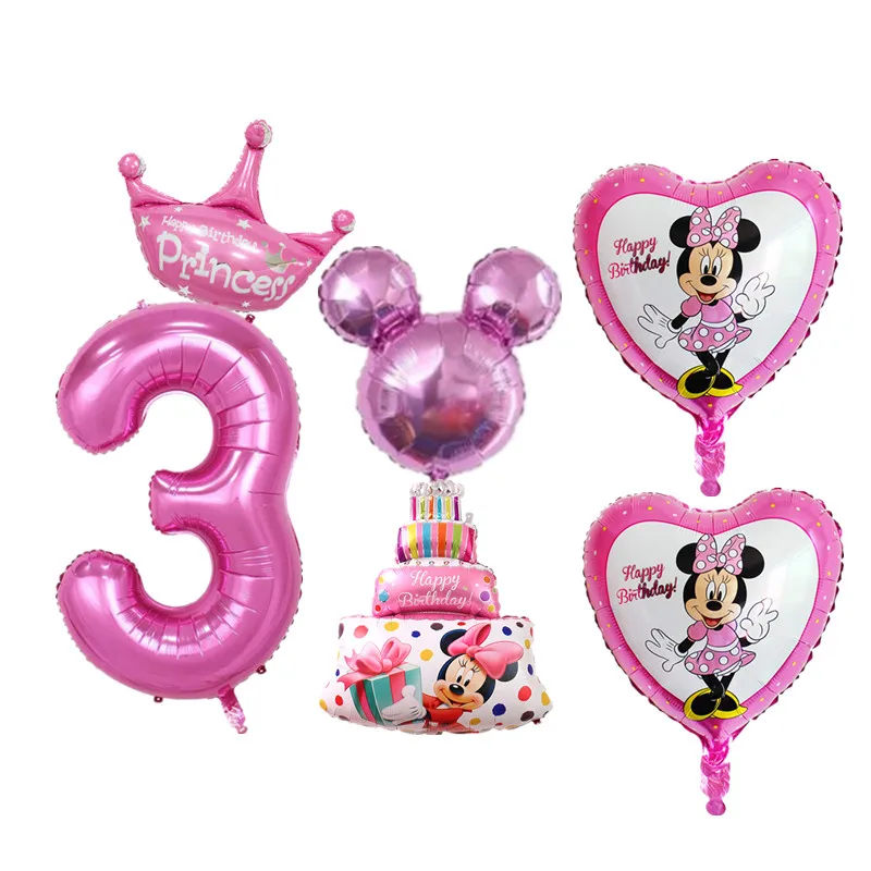 6 шт./компл. розового и голубого цвета из искусственного меха, для малышей, 3 лет набор воздушных шаров на день рождения цифровой 3 Фольга воздушные шары для мальчик девочка с днем рождения День рождения украшения - Цвет: 6