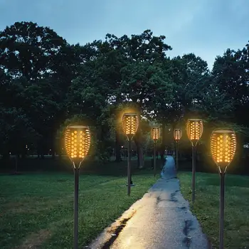 

2PCS 96 LED Solar Flame Light Waterproof Outdoor Induction Solar Light Garden Lawn Decorative Lighting Courtyard Landscape Lamp