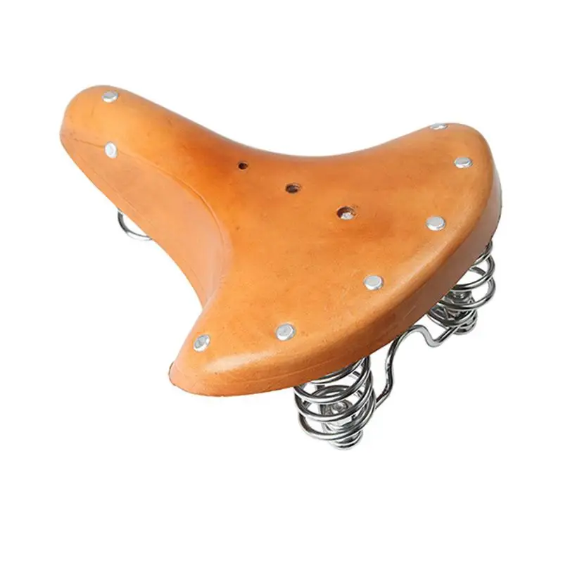 

Bicycle Leather Seat Mountain Bike Retro Saddle Vintage Rivet Bicycle Saddles