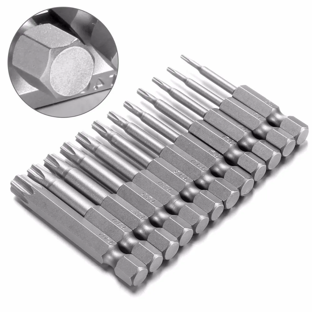 12pcs 1/4 Inch 50mm T5-T40 Torx Magnetic Plum Batch Head Screwdriver Bit 12pcs 1/4 Inch 50mm T5-T40 Torx Magnetic Plum Batch Head Screwdriver Bit