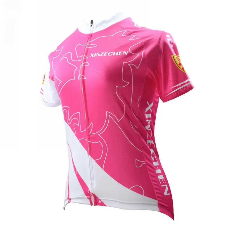 2016-COOL-XINZECHEN-Pink-Flame-Women-Wear-Cycling-Jersey-Sets-Bicycle-Wear-3D-Gel-Padded-BIB