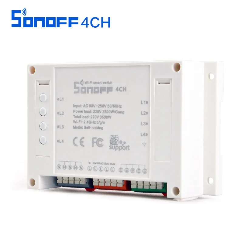 Sonoff 4CH Wifi умный переключатель универсальный дистанционный Интеллектуальный