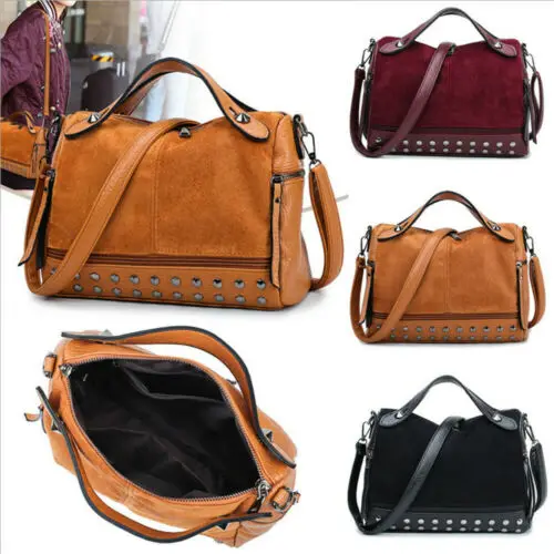  Womens Large Designer Style Tote Bag New Shoulder Handbag Cross Body Shopper Bag Studded Scrub Tote - 33001846006