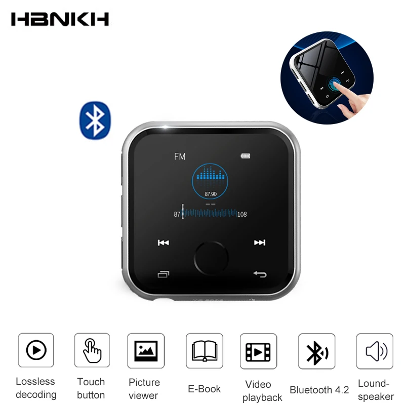 Mp3 плеер HBNKH R320 Hi Fi Bluetooth металлическое мини радио FM диктофон сенсорный экран 1 8