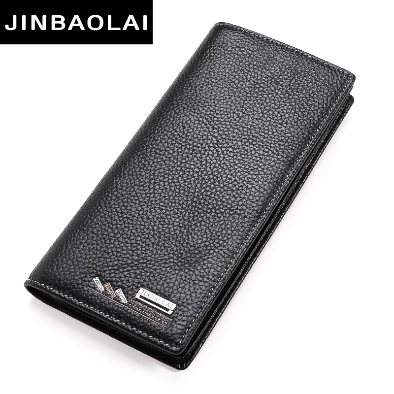 

New Luxury Brand Wallet Long Design Soft Male Purse Organizer Business Genuine Leather Wallet Card Holder Cell Phone Money Bag