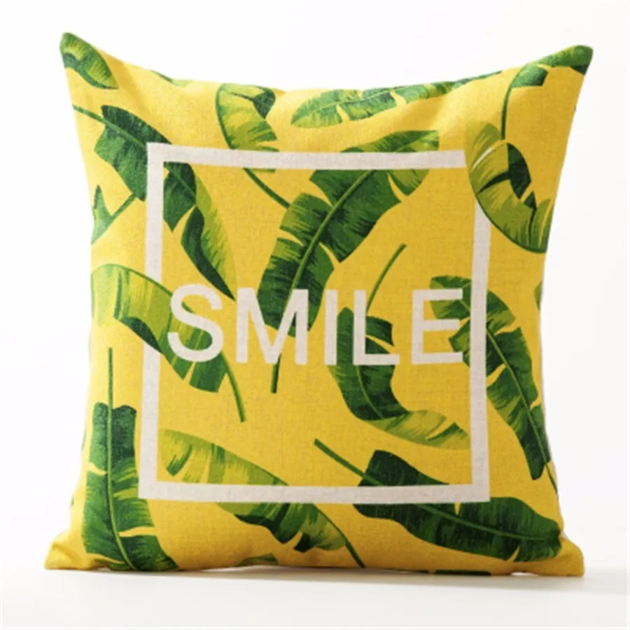 Yellow bottom leaves simple garden Cushion Covers 45X45Cm