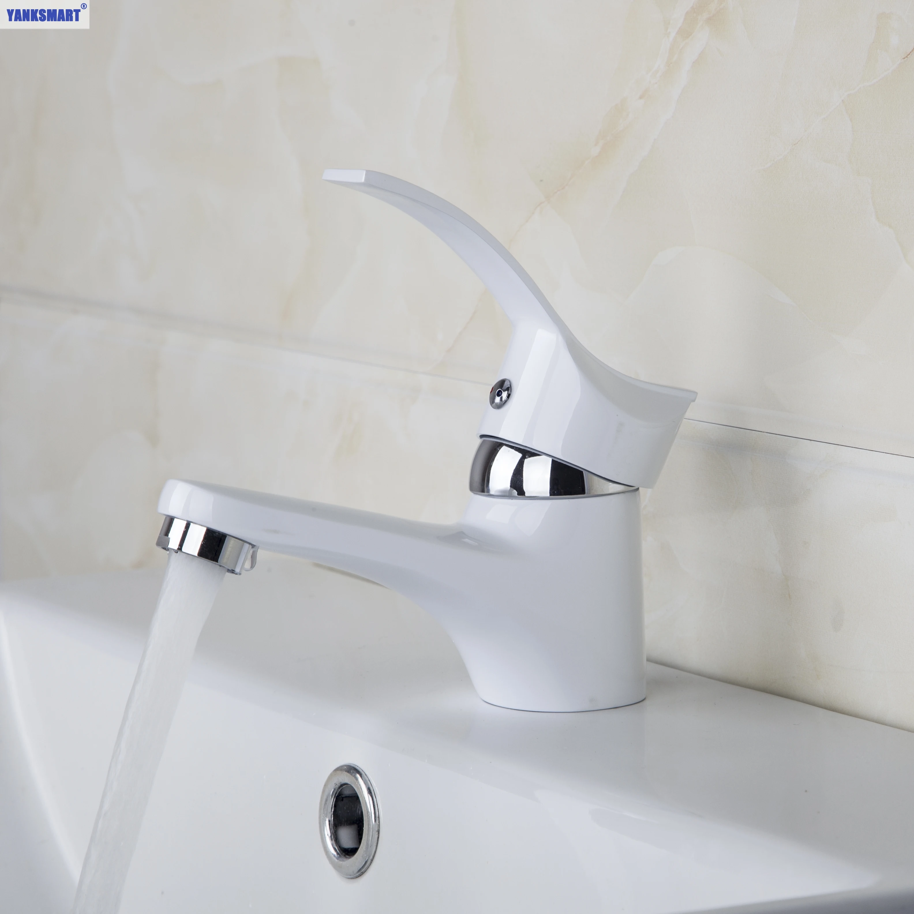 Tall Body Bathroom Sink Faucet Single Handle Hole Waterfall Basin Tap Deck Mount