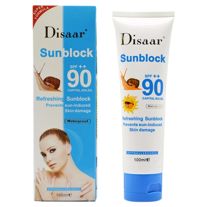 

Disaar Snail Sunscreen Facial Concealer Foundation Refreshing Sunscreen Spf90pa++ Sunscreen Lotion Isolated Uv Hydrating White