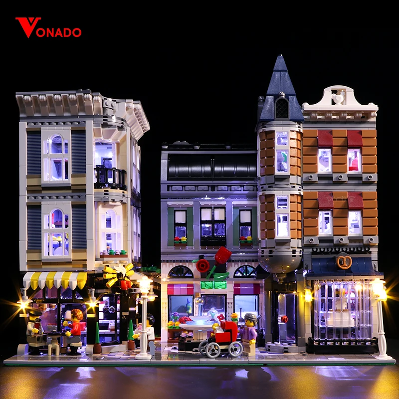 Набор светодиодных ламп для Lego 10255 строительные блоки Creator City Street Assembly квадратные
