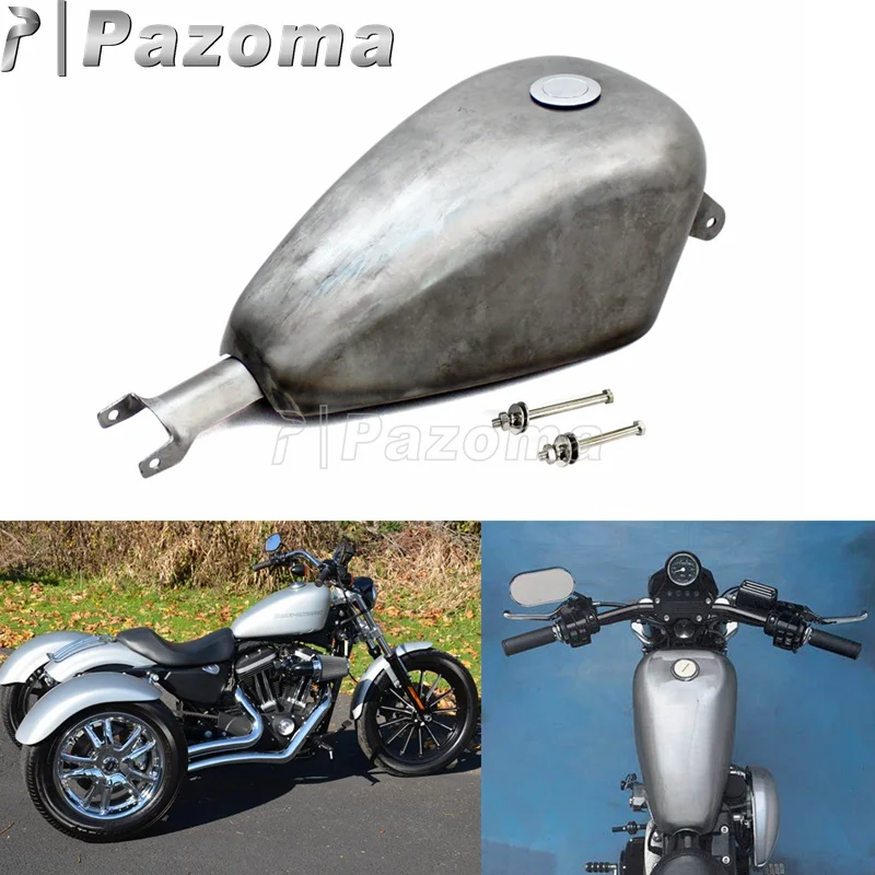 

2.4 Gallon Gas Tank Motorcycle Unpainted EFI Fuel Tank for Harley Sportster XL XL883 XL1200 X48 X72 2007-2017