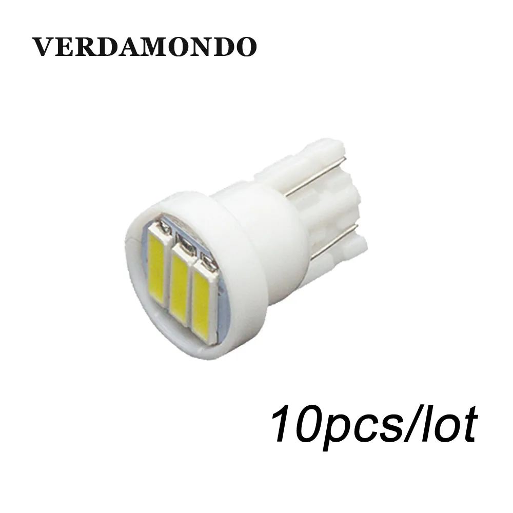 10xT10 W5W 3 шт 7020 SMD светодиодный Авто резервные лампы белый светильник DC 12V лампа для
