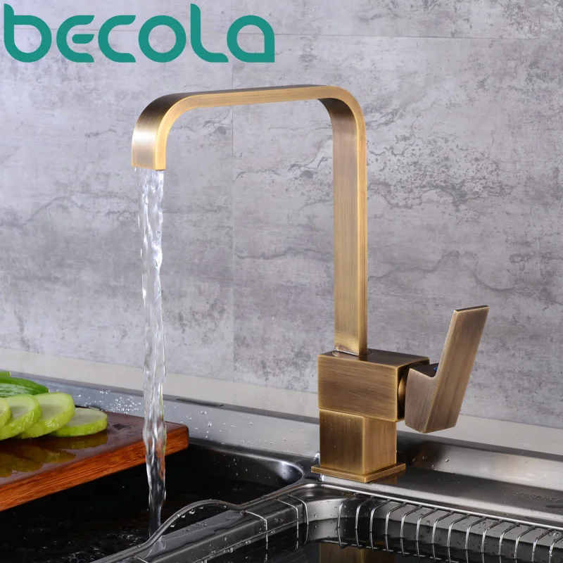 becola waterfall kitchen faucets high quality antique brass kitchen