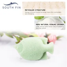 Спонж-Конняку натуральный Тропические рыбы чистота очистка Puff лица спонж для очищения уход за лицом Pad maquiagem belleza Красота инструмент LD