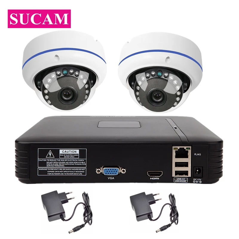 

SUCAM 1080P IP Camera System 4CH H.264 Network Video Recorder 2Pcs 180 360 Degree 2.0MP IP Infrared Camera Support ONVIF P2P