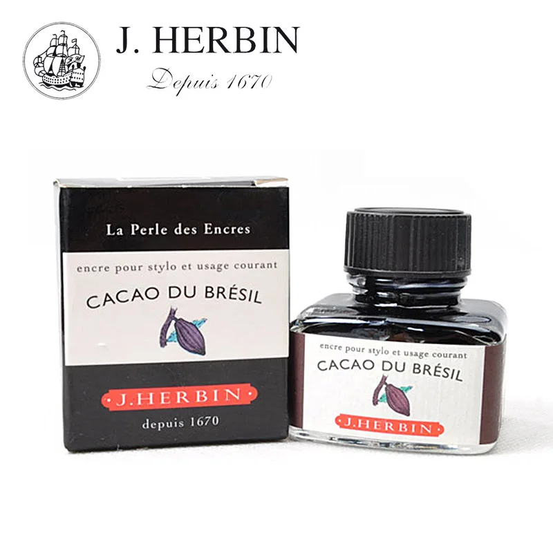 J.HERBIN Ink Smooth Writing Color Dye Fountain Pen Ink Refilling Inks Watercolor Stationery School 30ml Drawing Office Supplies