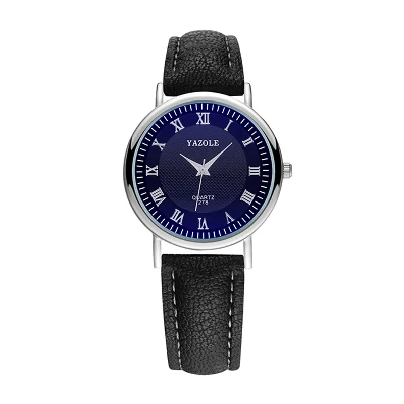 LinTimes мужские часы Роскошный голубого цвета водонепроницаемый кожаный ремешок кварцевые наручные часы на День святого Валентина