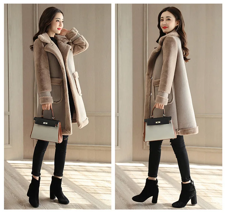 ATKULLQZ высокое качество шуба осень и зима новая Дикая мода тренд темперамент элегантное простое пальто женская зимняя куртка