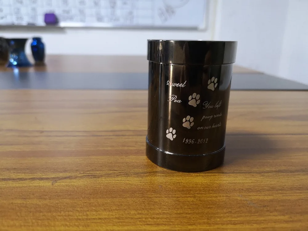 KLH001 Высокое качество Pet Мемориал подсвечник урна, нержавеющая сталь Paw печати кремации урны держать домашних животных, собака, кошка пепел