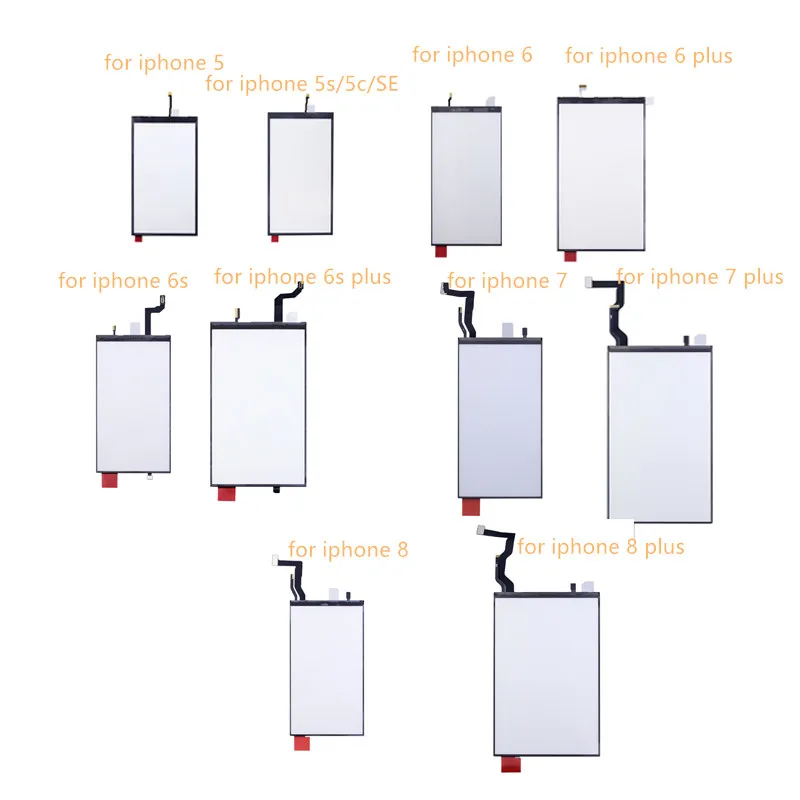 LCD screen back light film For iPhone5 5S 5C SE 6S 6S plus 7 plus 8 8 plus For iphone 6P 7P Replacement BackLight Film Parts
