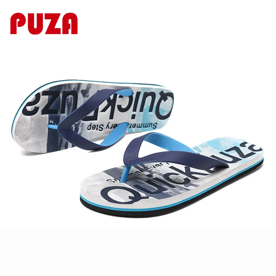 PUZA 2018 New Summer Men Flip Flops High Quality Male Stripe Flat Bath Slippers Sandals Indoor &amp Outdoor | Обувь