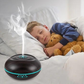 

Professional Luminous Aromatherapy Essential Oil Diffuser Ultrasonic Air Humidifier Wood Grain Smog Smoke Office With Plug