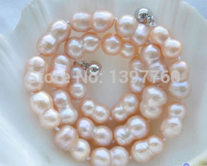 

Miss charm Jew.164 17" pink baroque double freshwater pearl necklace