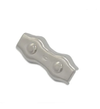 

50PCS/LOT M5 5MM SS304 Stainless Steel Industrial Wire Rope Cable Duplex Clamps Clips Aluminum Ferrules Wire Rope Clamps