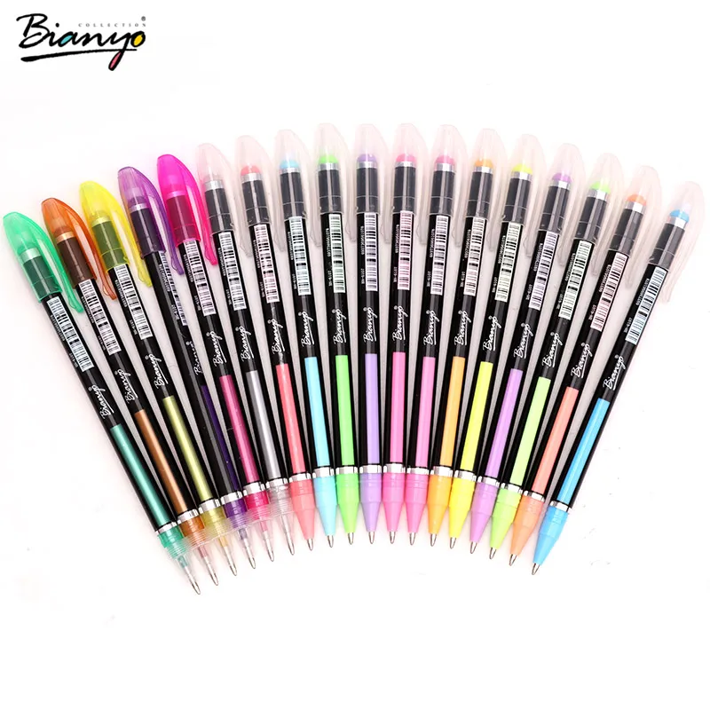 Bianyo милые Гелевые ручки для школы 36/48 Цвета Pen Set школы и офиса канцелярские шариковых ручек papelaria для письма