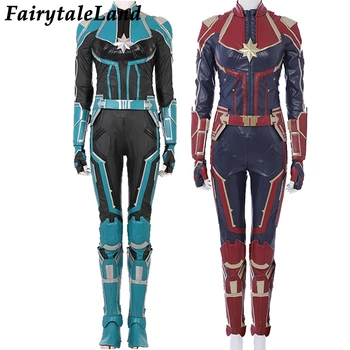 

Avengers Endgame Captain Costume Carnival Halloween Costume Carol Danvers Cosplay Fancy Green Red Jumpsuit Vest Outfit