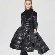 Зимняя куртка Для женщин Новая мода 90% белый парка-пуховик с утиным пухом отложной воротник толстые теплые длинные женские куртки Для женщин пальто