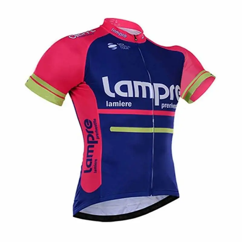 Pro team lampre Велоспорт Джерси Майо дышащий летний короткий рукав велосипед одежда быстросохнущая MTB Ropa Ciclismo велосипедный Майо - Цвет: blue jersey